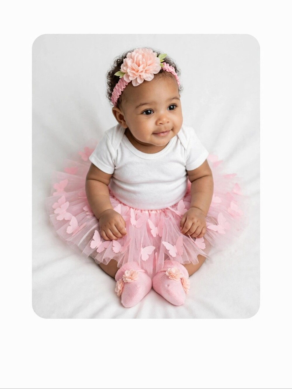 First Steps Baby Pink Tutu Booties 3 Pc Set Skirt & Flower Shoe Set - Kids Shoes